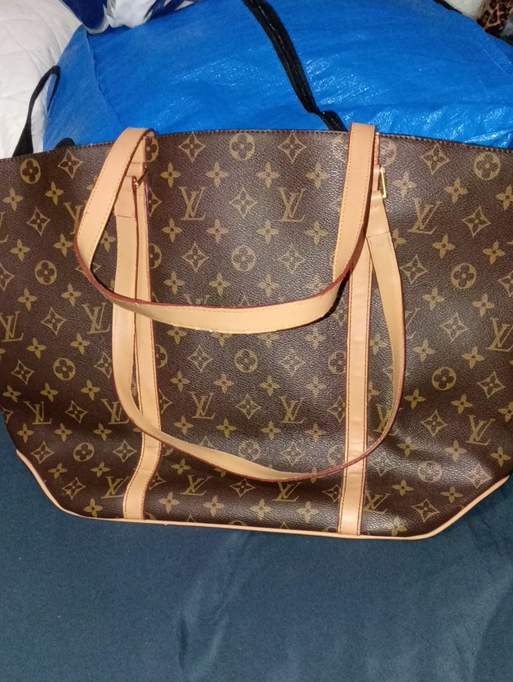 Louis Vuitton Monogram Tote in Brown & Beige